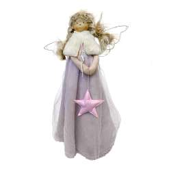 FATA IN TESSUTO CON LED - D.34 CM X P.22 X H.60 CM - ROSA in Soggetti e Personaggi