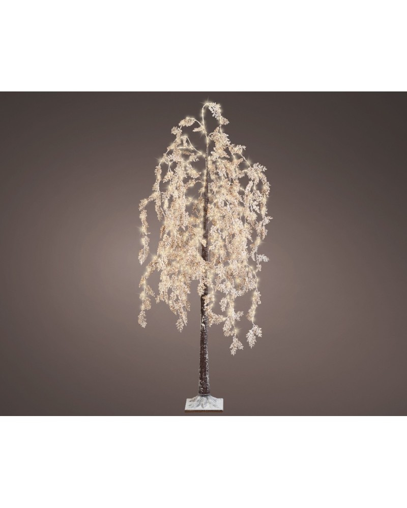 Albero Natale 140 LED 1,5 m Salice Bianco Caldo Interno Esterno