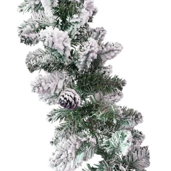 FESTONE NEVICATO CON PIGNE- D.30 CM X H.2.70 CM in Speciale Natale