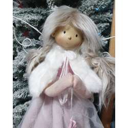 FATA IN TESSUTO CON LED - D.34 CM X P.22 X H.60 CM - ROSA in Soggetti e Personaggi