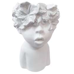 Testa stone boy small 17.5*16*26.5h bianca