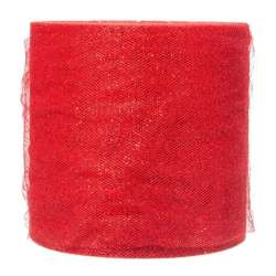 Tulle natalizio 12.5x100 rosso glitterato