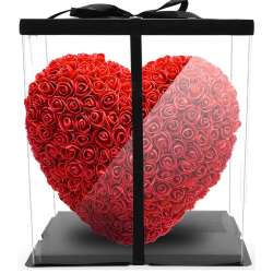 Cuore di rose foam cm 41x25  h 27 rosso