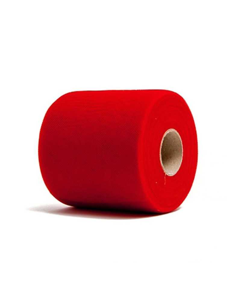 Bobine in Rete e Tulle | TULLE - H.25 CM X 100 MT - ROSSO | 8015884193160