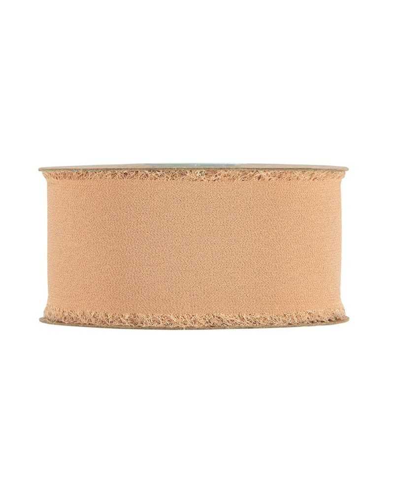 Nastri in Organza | NASTRO CHIFFON SFRANGIATO - H.5 CM X 10 MT - CARAMELLO | 8052961947315
