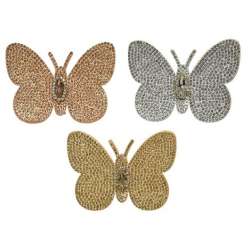 Set 6pz farfalle con strass cm  8-6 ass