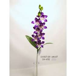 Ramo dendrobio con foglie  h 67  fucsia