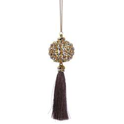 Sfera di strass con nappa marrone dm 5x19cm