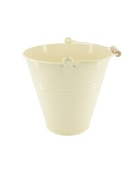 VASO SECCHIO IN LATTA CON MANICO - D.29 CM X H.29 CM - OFF WHITE