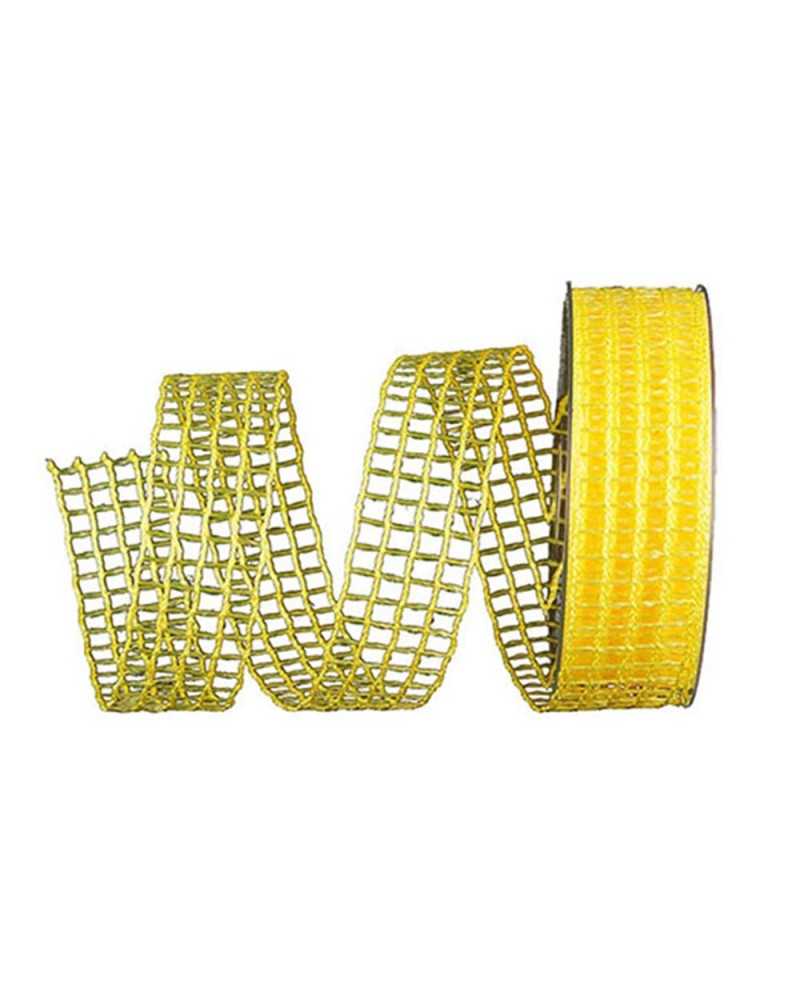 Nastri in Rete, TNT e Poliestere | NASTRO RETE LUCE GIALLO CHIARO H. 4 CM | 8032041097031