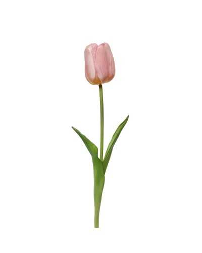 Ramo Tulipano Rosa Real Touch H 47 cm - Fiore Artificiale Realistico